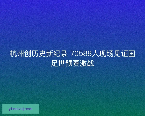 杭州创历史新纪录 70588人现场见证国足世预赛激战